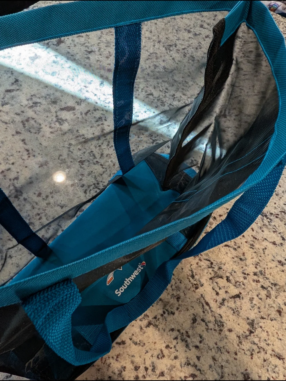 x San Jose Sharks Black and Teal Mesh Tote Bag